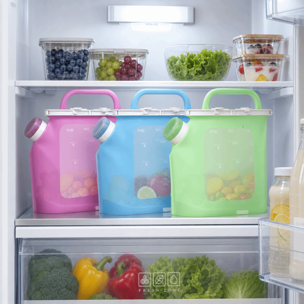 1500ml Fresh-keeping Bag Food- - مراجعة Food Storage Silicone Bags وسعره