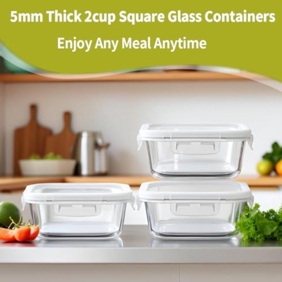 16oz Square Glass Food Storage - مراجعة Glass Meal Prep Container وسعره