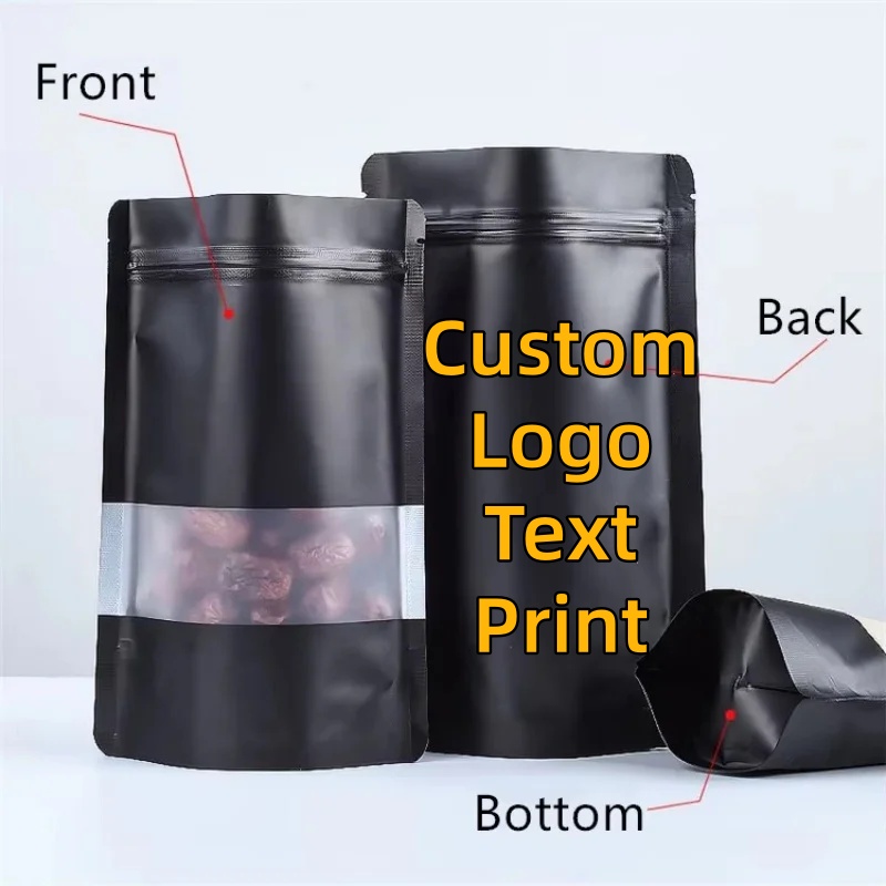 100PCS Stand-up Matte Black Al - مراجعة Food Storage Zipper وسعره