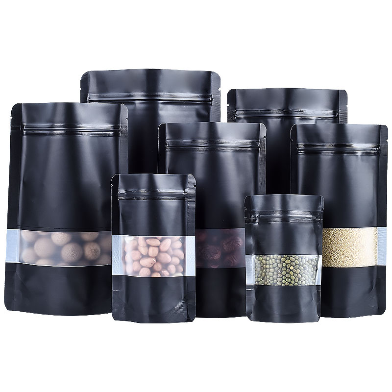 100PCS Stand-up Matte Black Al - مراجعة Food Storage Zipper وسعره
