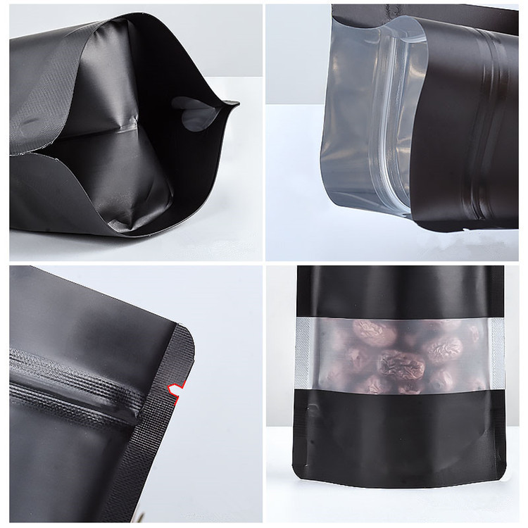 100PCS Stand-up Matte Black Al - مراجعة Food Storage Zipper وسعره