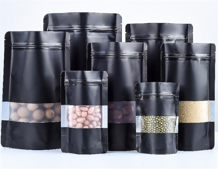 100PCS Stand-up Matte Black Al - مراجعة Food Storage Zipper وسعره