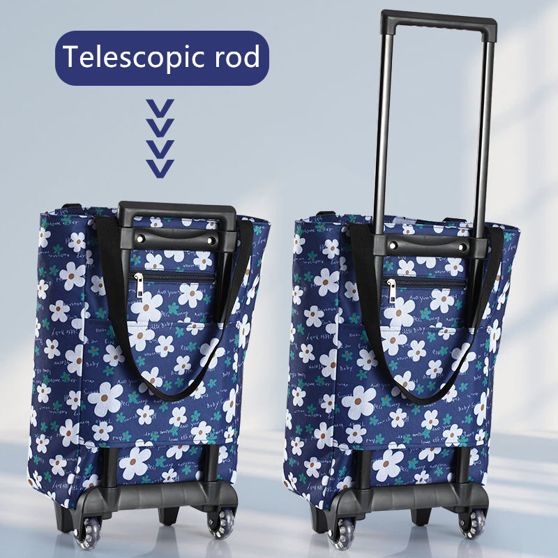 Folding Shopping Pull Cart Tro - مراجعة Food Storage With Wheels وسعره