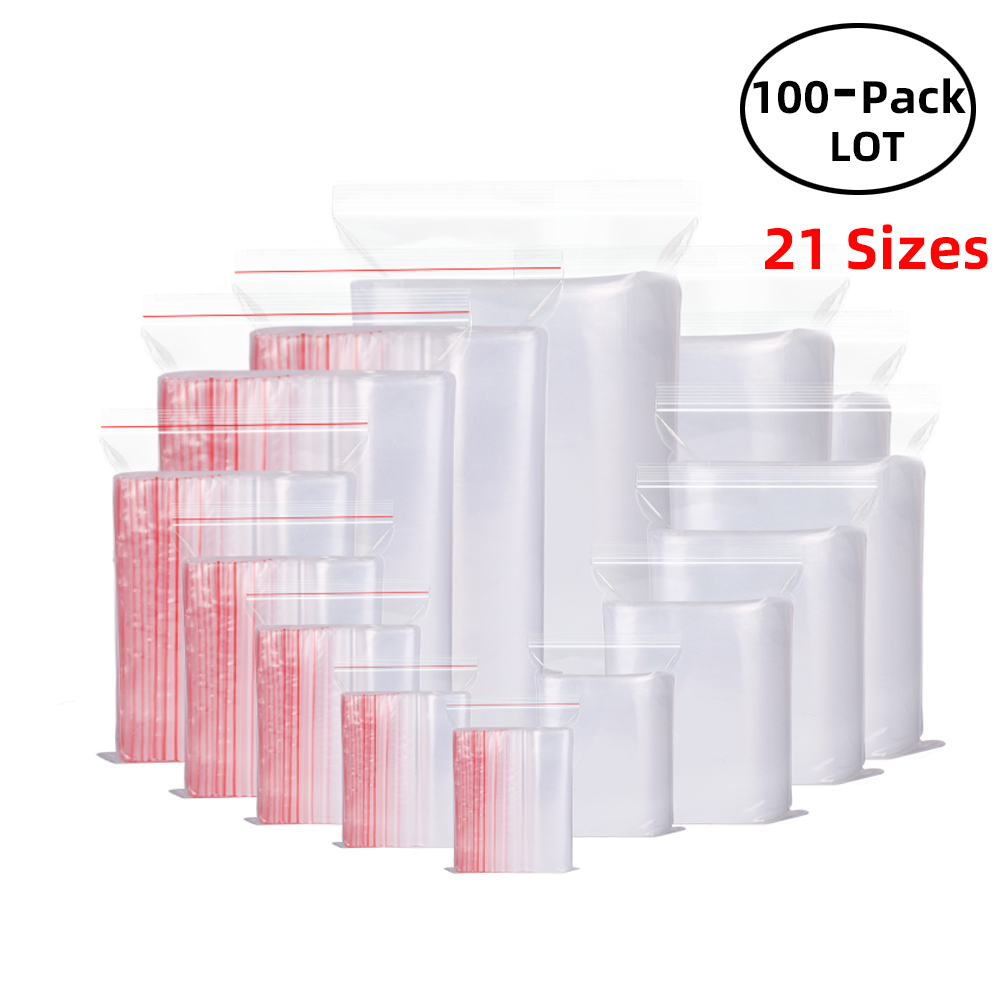 100PCS/Pack Resealable Zip Loc - مراجعة Food Storage Zipper وسعره