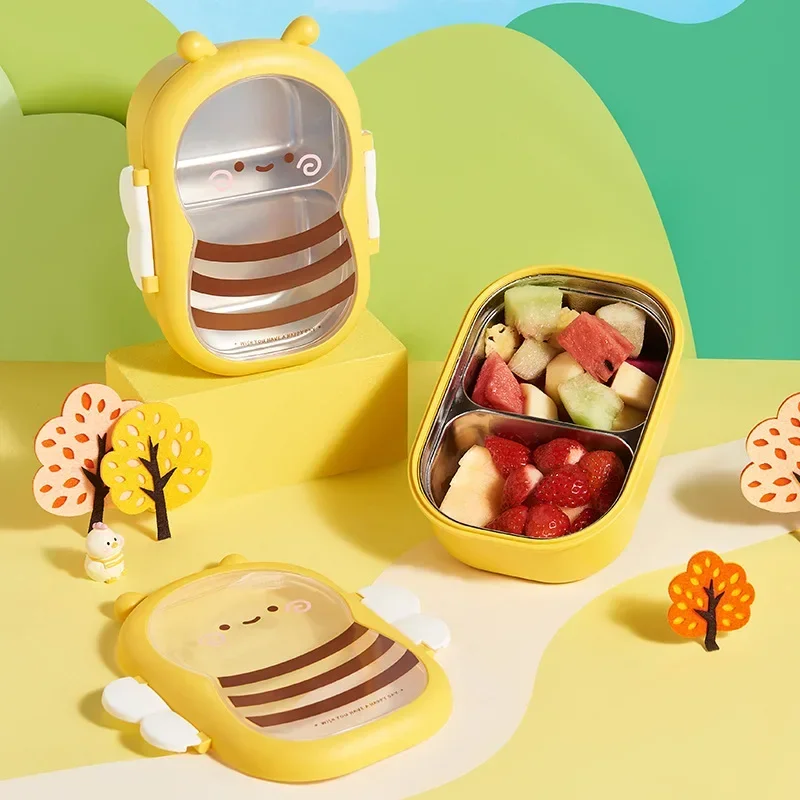 Creative children's compartmen - مراجعة Food Storage Box Stainless Steel وسعره