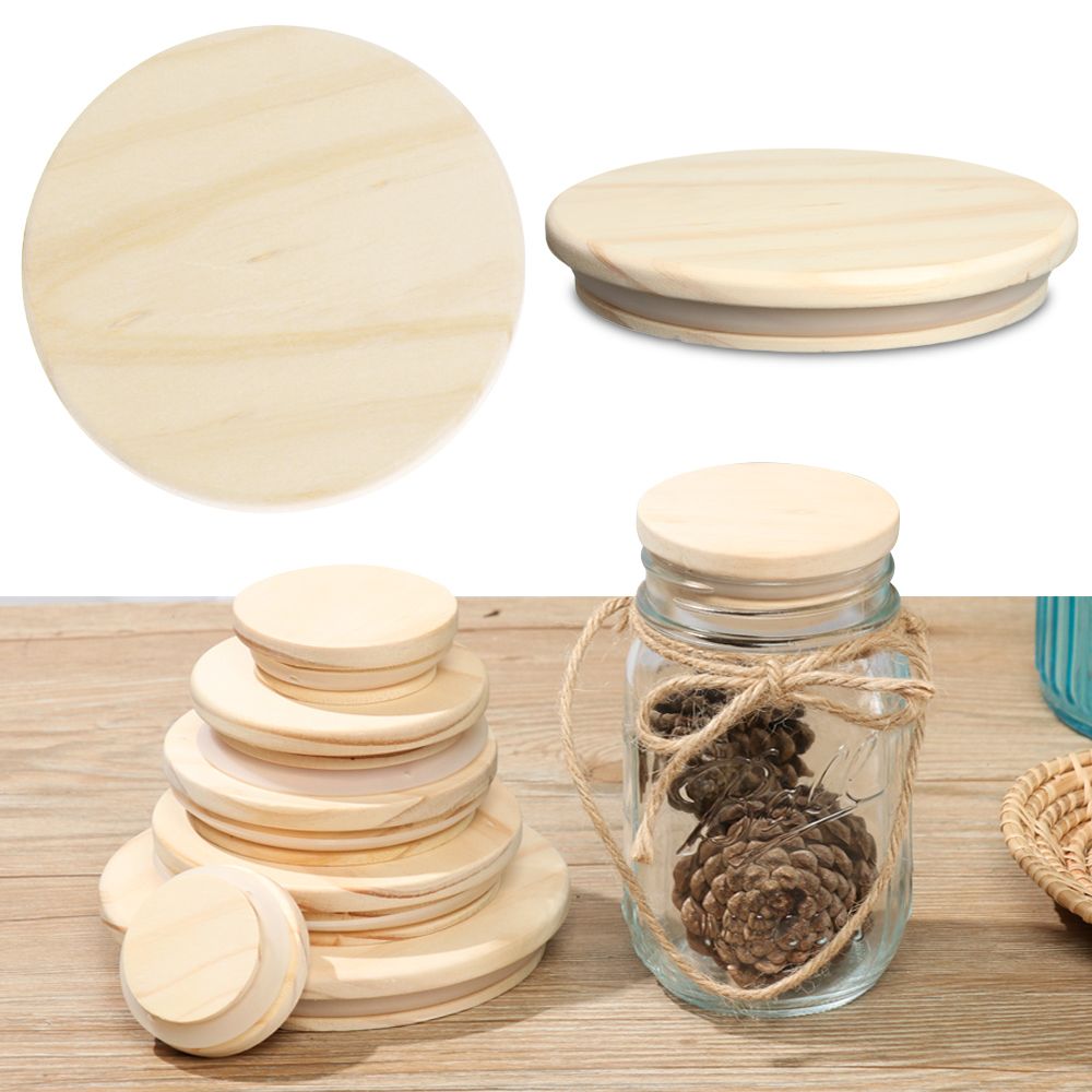 Various Sizes Reusable Wooden  - مراجعة Mason Jar Wide Mouth وسعره