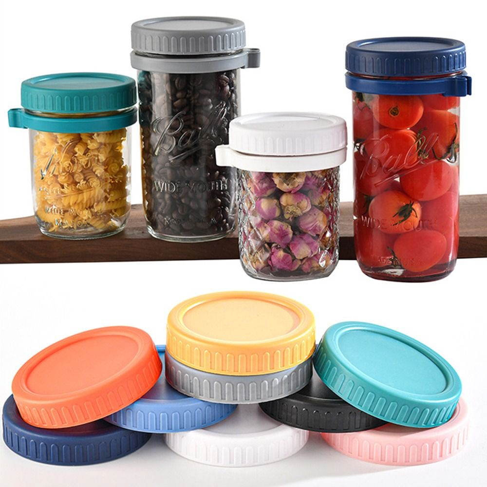 1pc 70mm/86mm Reusable Plastic - مراجعة Mason Jar Wide Mouth وسعره