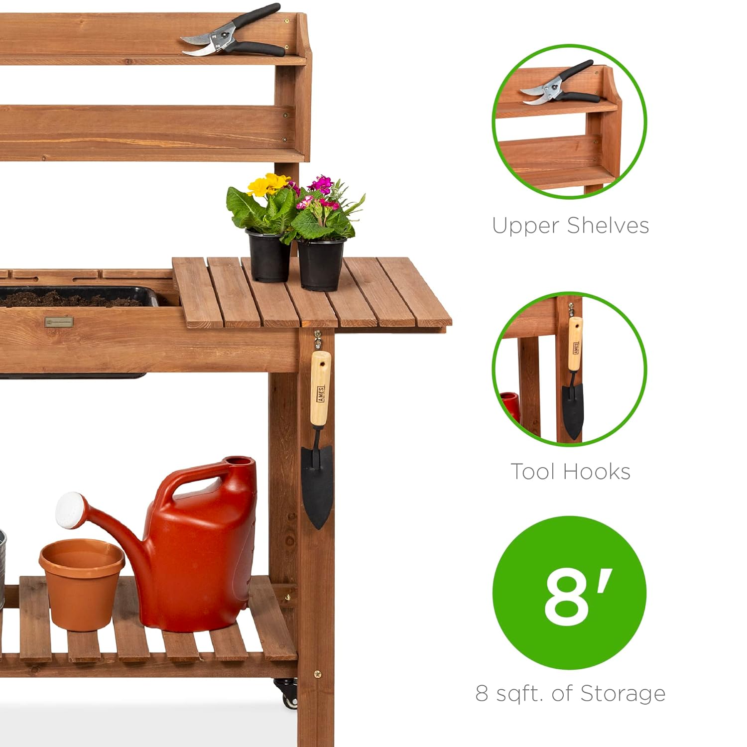 Mobile Garden Potting Bench, O - مراجعة Food Storage With Wheels وسعره