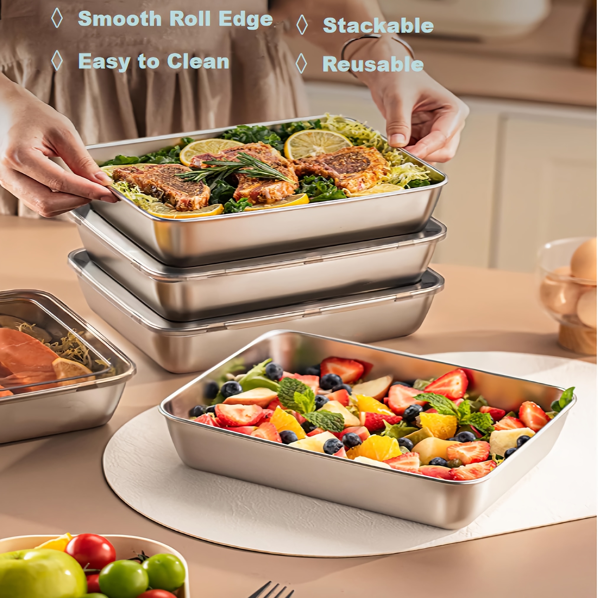 3pcs Stainless Steel Food Cont - مراجعة Stainless Lunch Box وسعره