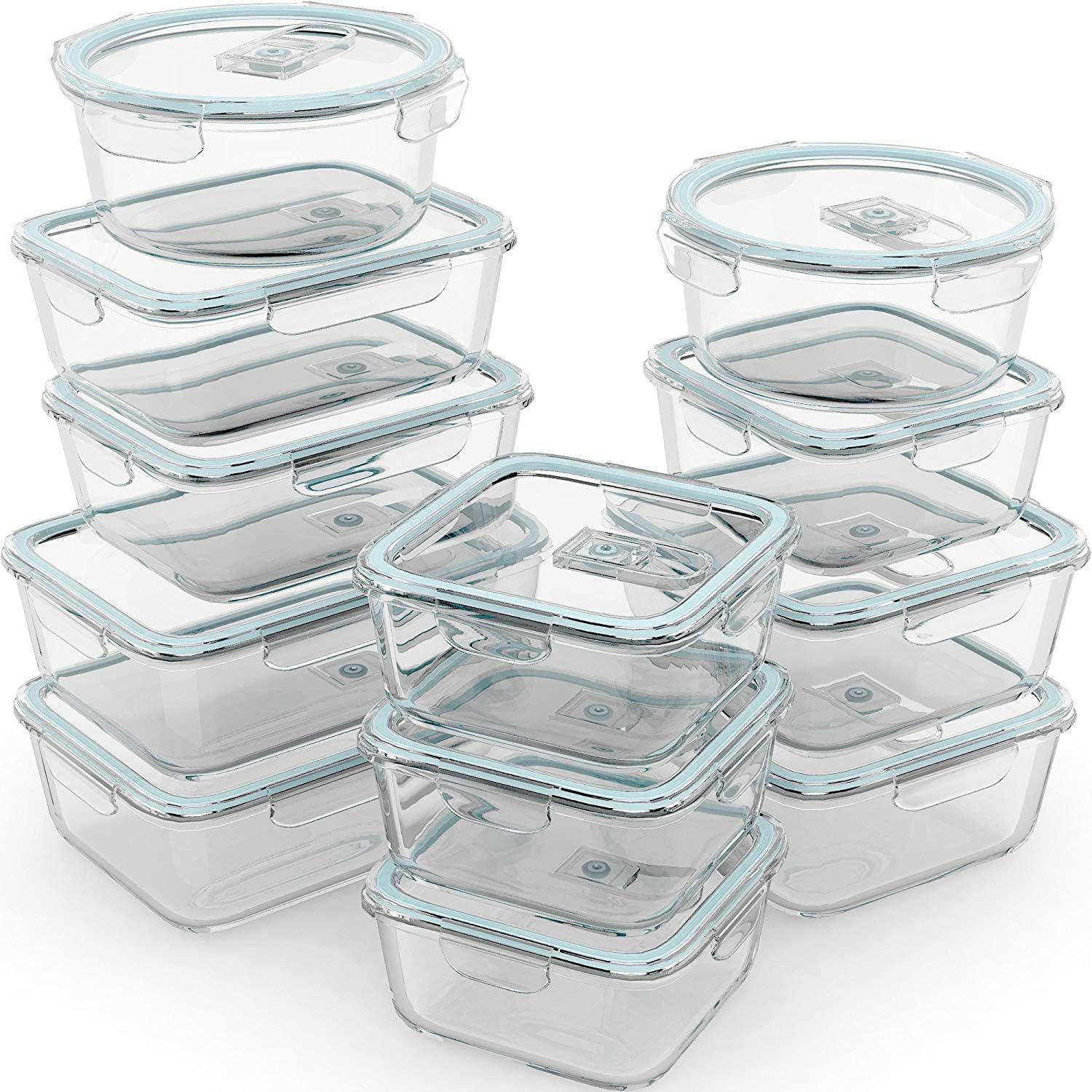 24 Pc Airtight Glass Food Stor - مراجعة Glass Meal Prep Container وسعره