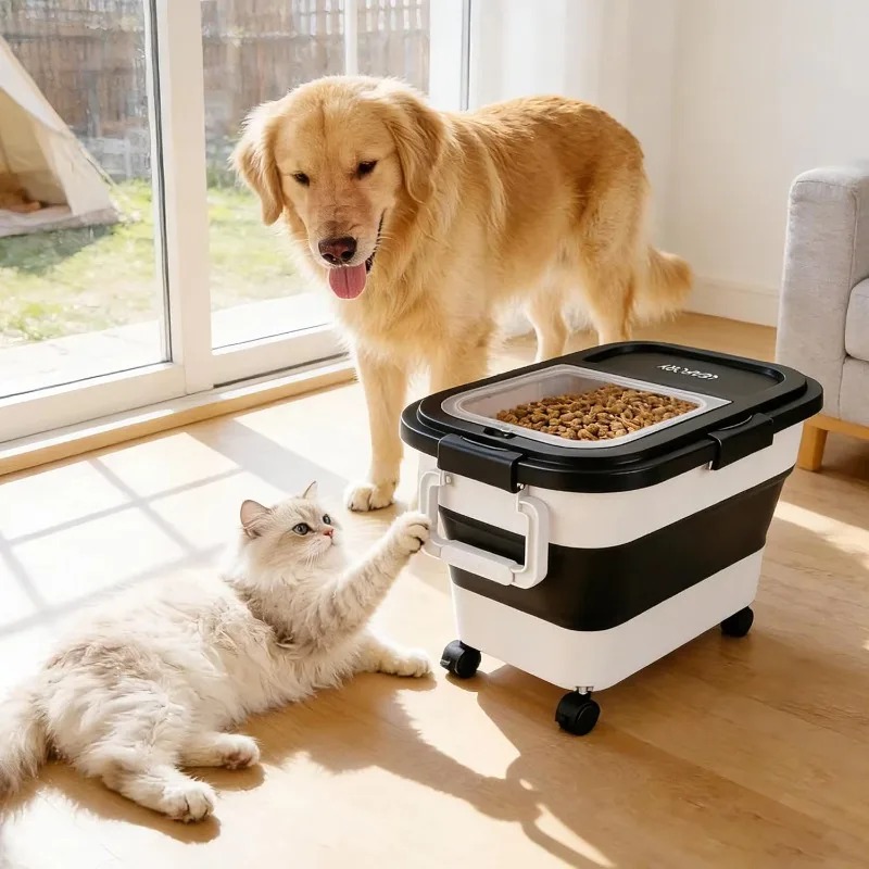 Dog Food Storage Container 20- - مراجعة Food Storage With Wheels وسعره