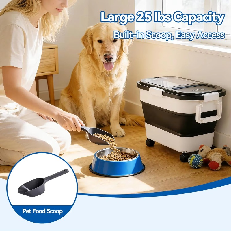 Dog Food Storage Container 20- - مراجعة Food Storage With Wheels وسعره