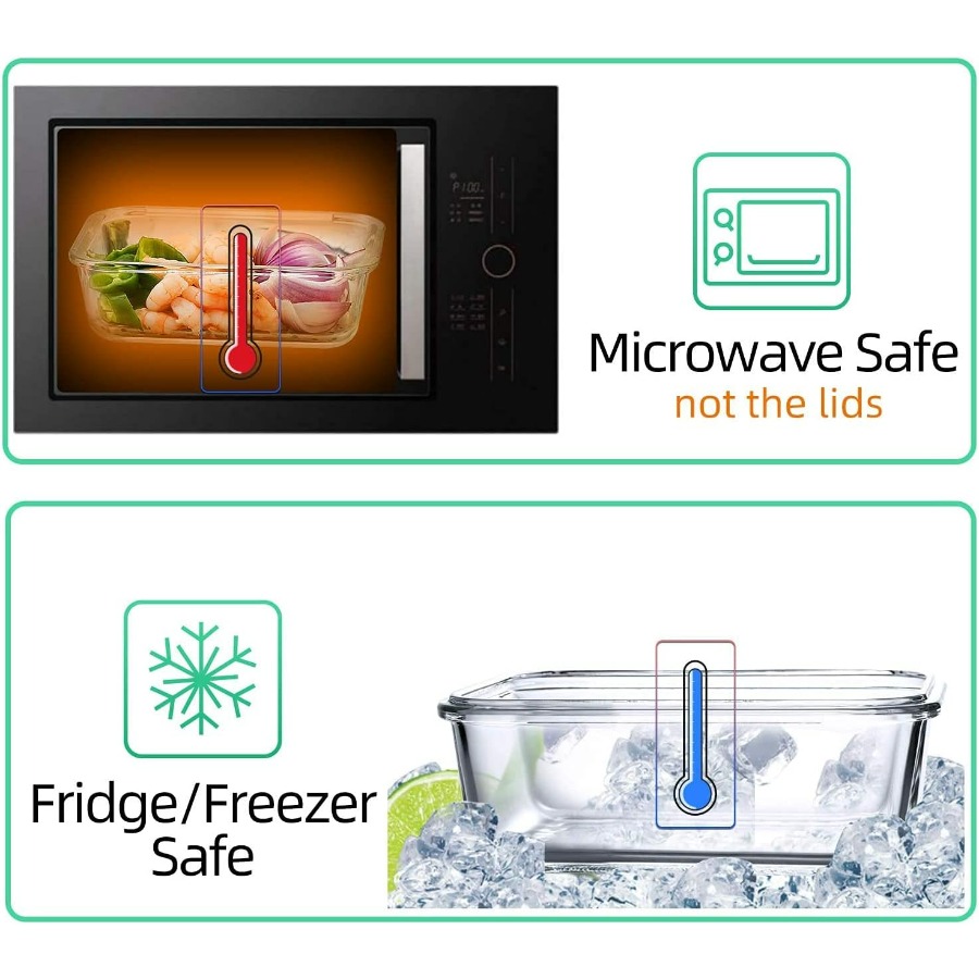Glass Containers BPA-Free Lock - مراجعة Glass Meal Prep Container وسعره