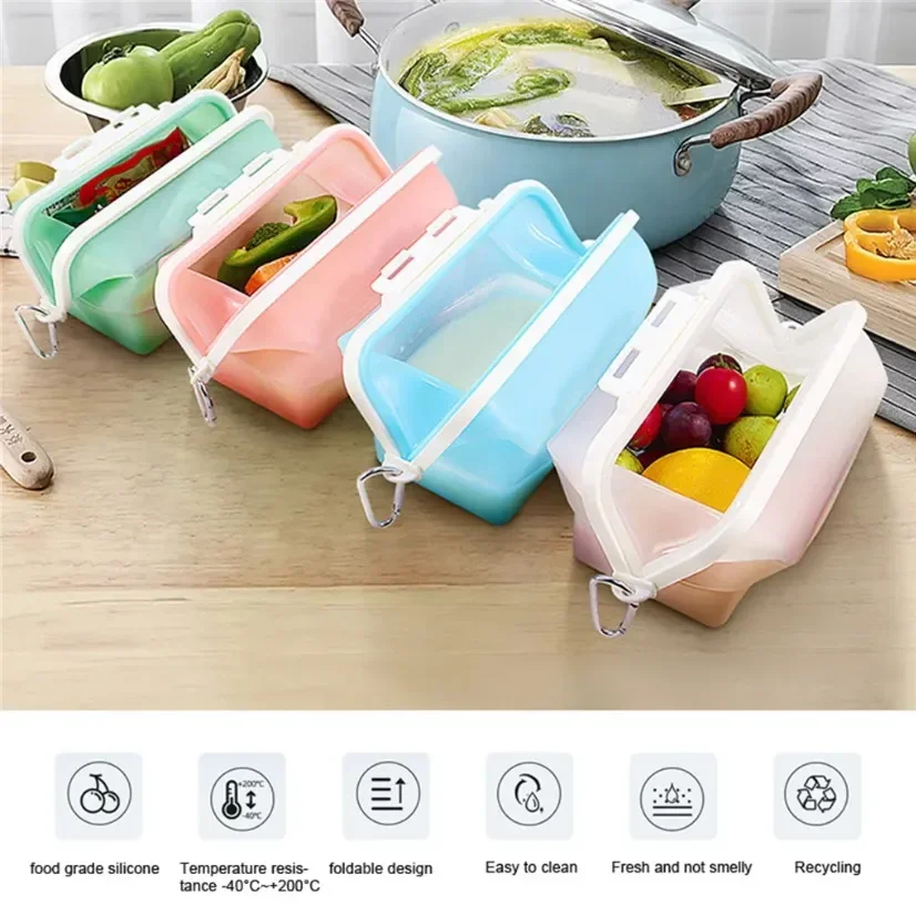 Silicone Travel Premium Reusab - مراجعة Food Storage Silicone Bags وسعره
