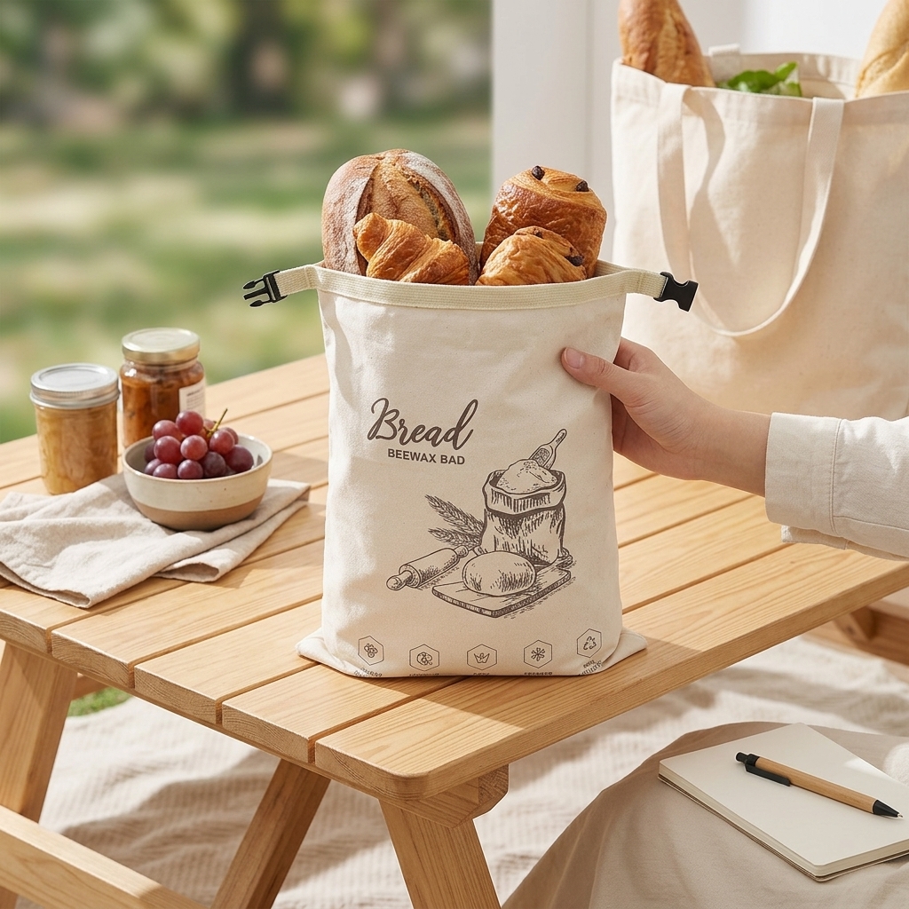 Reusable Beeswax Bread Bag wit - مراجعة Food Storage Zipper وسعره