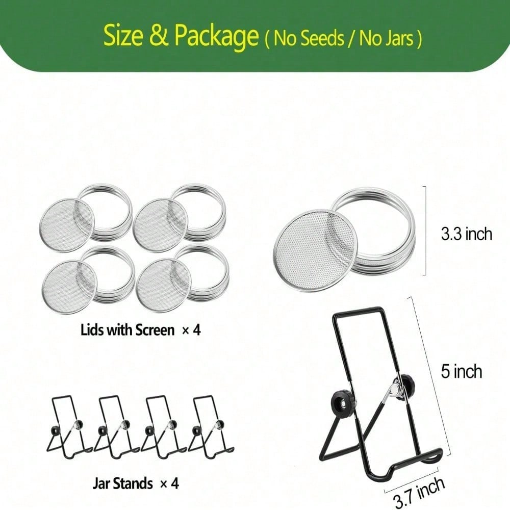 9pcs Sprouting Lids Growing Ki - مراجعة Mason Jar Wide Mouth وسعره