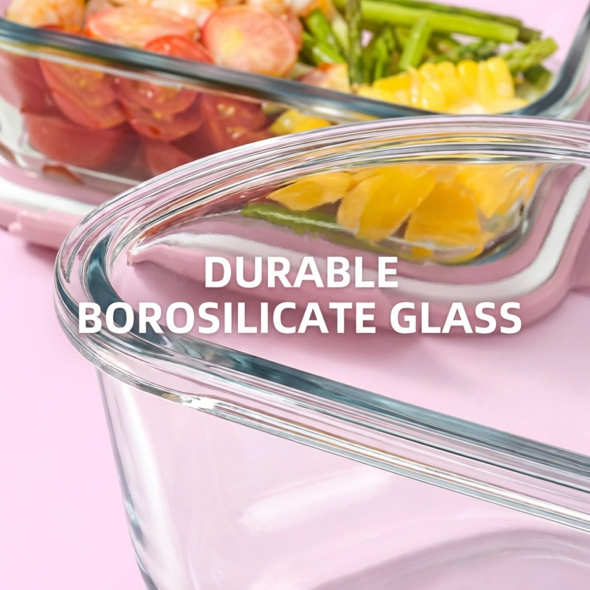 Cute Pink Glass Food Container - مراجعة Glass Meal Prep Container وسعره