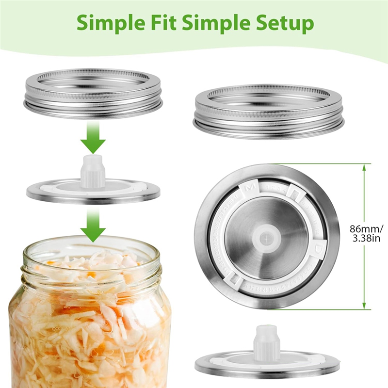 4 Stainless Steel Fermentation - مراجعة Mason Jar Wide Mouth وسعره