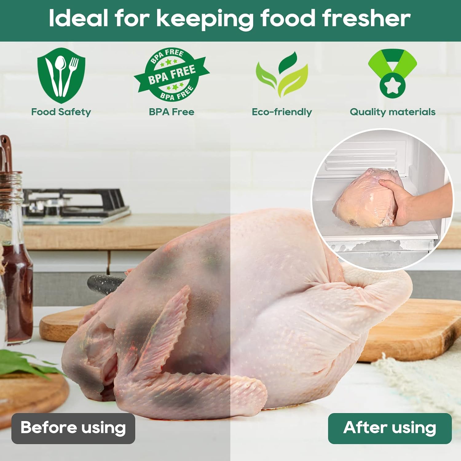50 Poultry Shrink Bags 10x16in - مراجعة Food Storage Silicone Bags وسعره