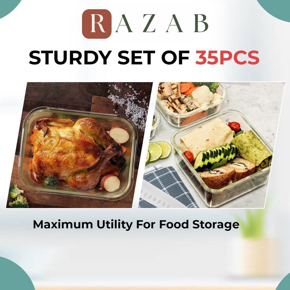 Pc Set Glass Food Storage Cont - مراجعة Glass Meal Prep Container وسعره