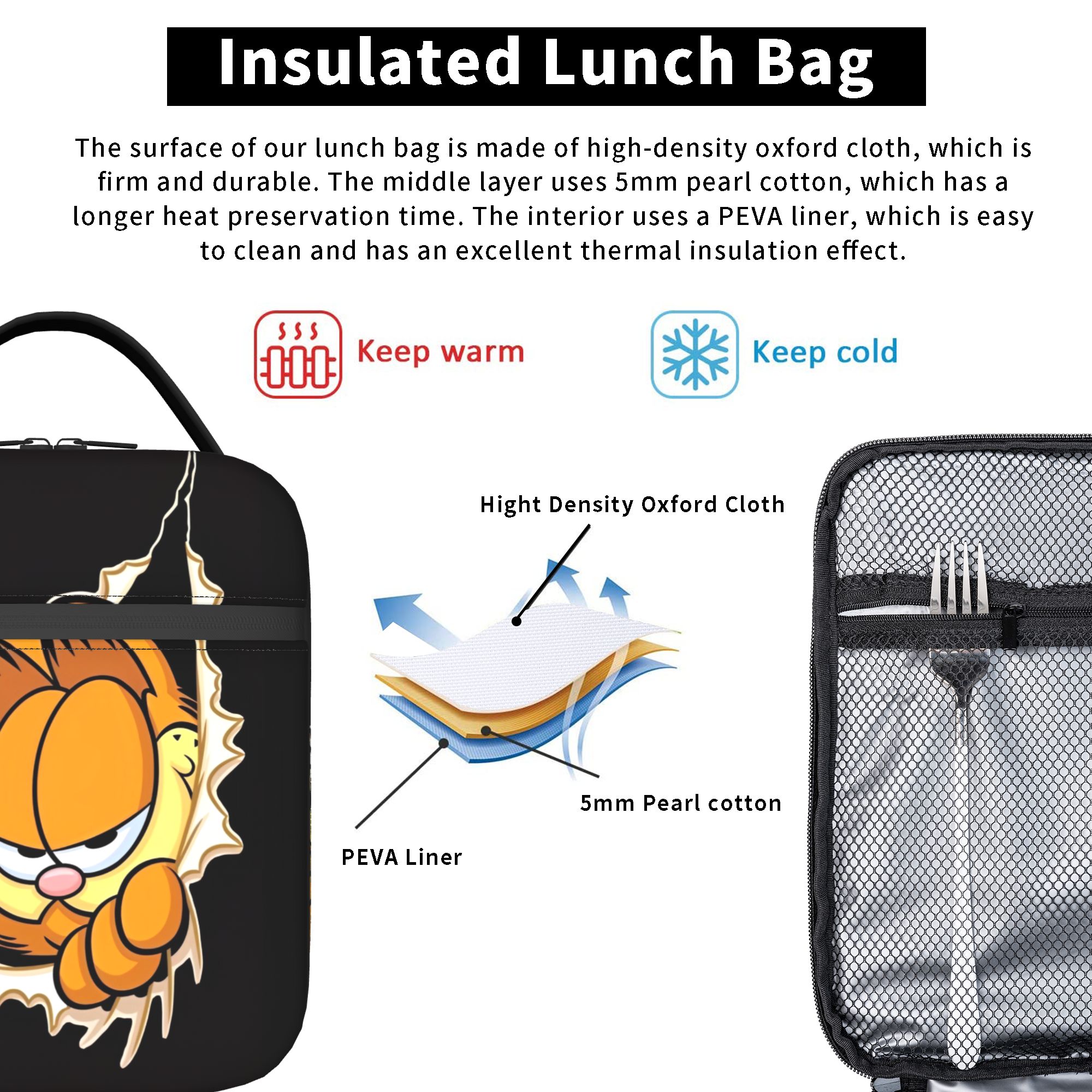 Garfielded Insulated Lunch Bag - مراجعة Food Storage Lunch Box وسعره