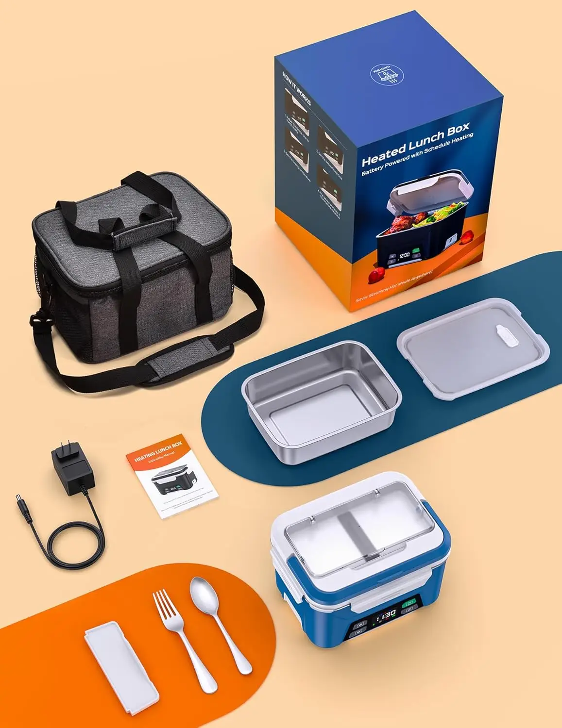 Cordless Electric Lunch Box fo - مراجعة Portable Food Warmer وسعره
