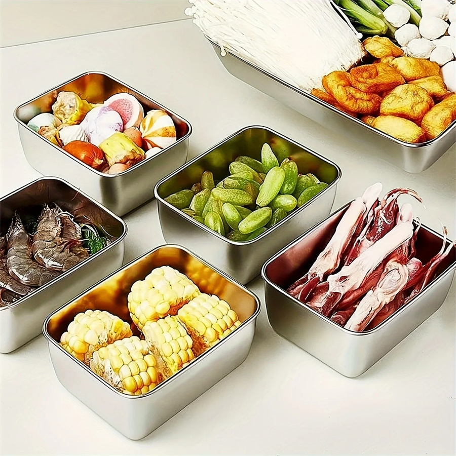 1/3/5pcs Stainless Steel Food  - مراجعة Food Storage Quart وسعره