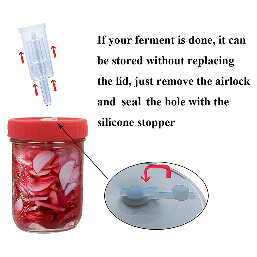 Fermentation Lids Plastic Ferm - مراجعة Mason Jar Wide Mouth وسعره