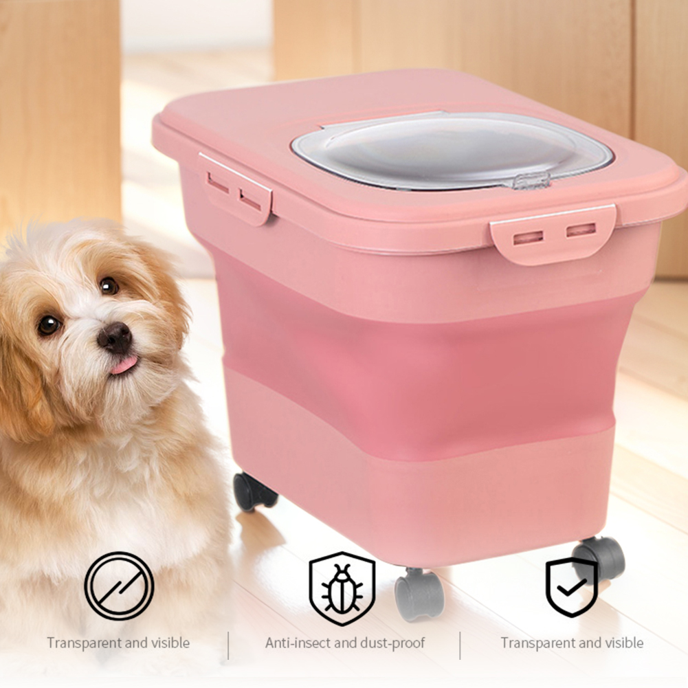 Collapsible Dry Cat Food Box 2 - مراجعة Food Storage With Wheels وسعره