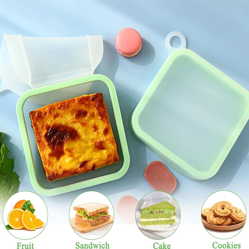 Silicone Sandwich Toast Bento  - مراجعة Food Storage Silicone Bags وسعره