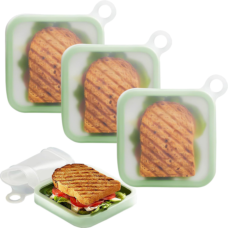 Silicone Sandwich Toast Bento  - مراجعة Food Storage Silicone Bags وسعره