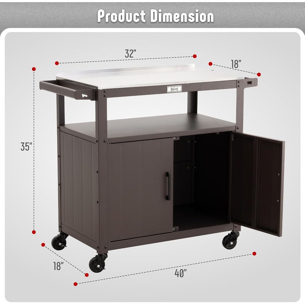 Portable Stainless Steel Outdo - مراجعة Food Storage With Wheels وسعره